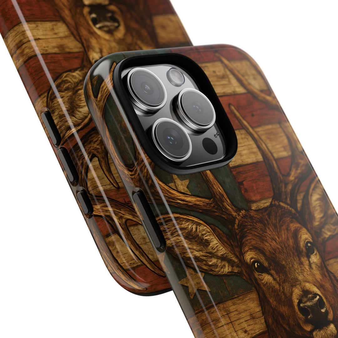 Deer Tough Cases: Patriotic Phone Case, American Flag, Wildlife Cover, Animal