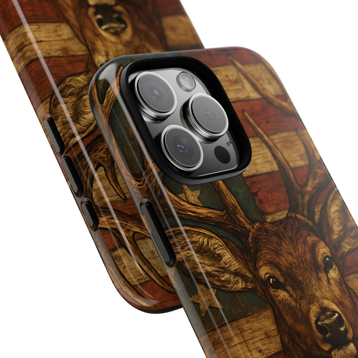 Deer Tough Cases: Patriotic Phone Case, American Flag, Wildlife Cover, Animal