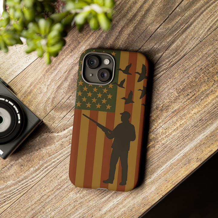 Tough Cases, Duck Hunter Patriotic Phone Case - American Flag Design, Hunting