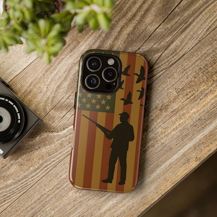 Tough Cases, Duck Hunter Patriotic Phone Case - American Flag Design, Hunting