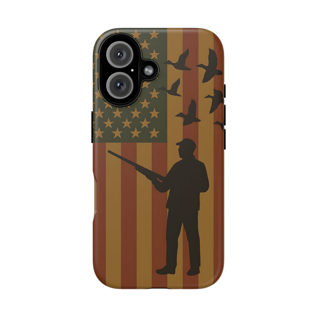 Tough Cases, Duck Hunter Patriotic Phone Case - American Flag Design, Hunting