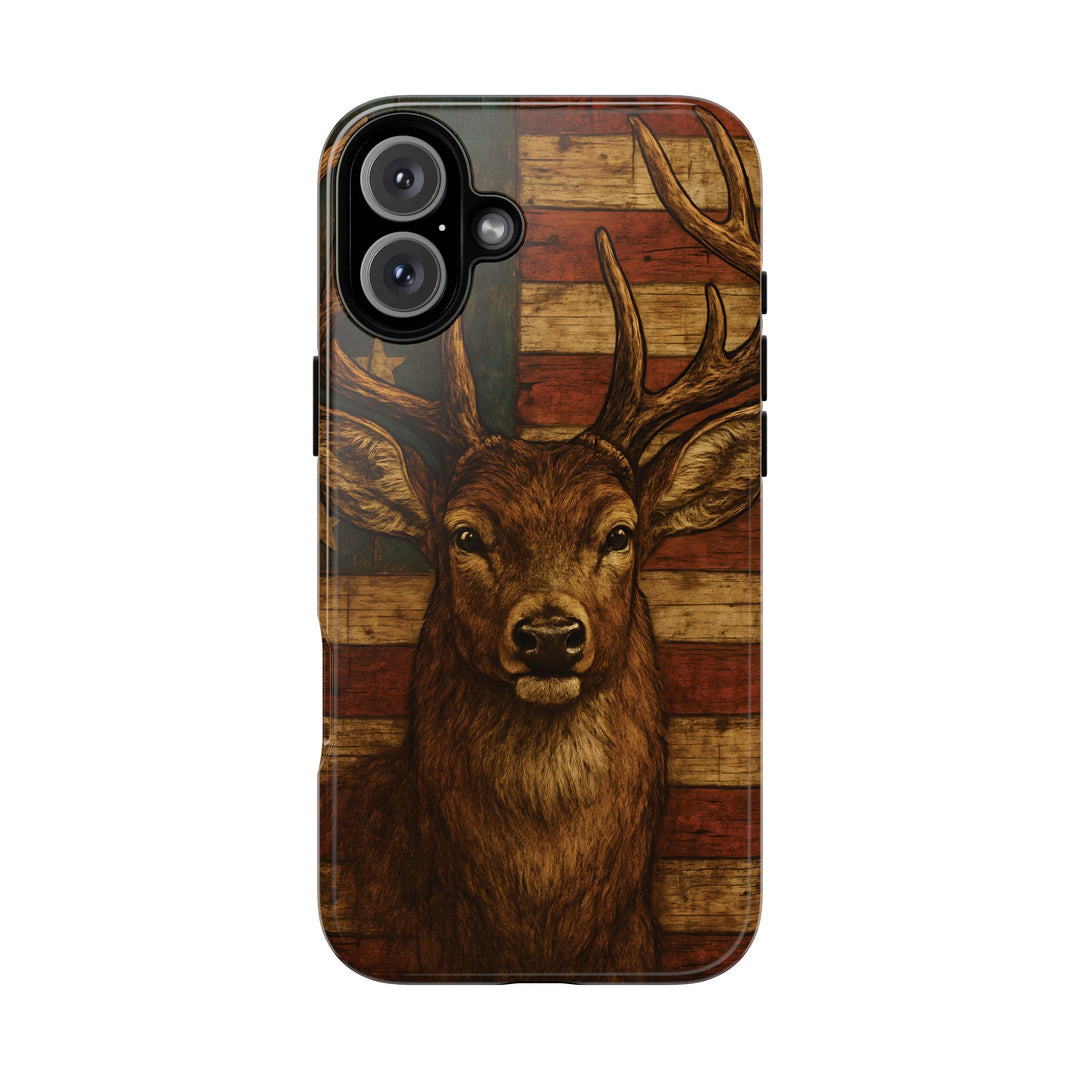 Deer Tough Cases: Patriotic Phone Case, American Flag, Wildlife Cover, Animal