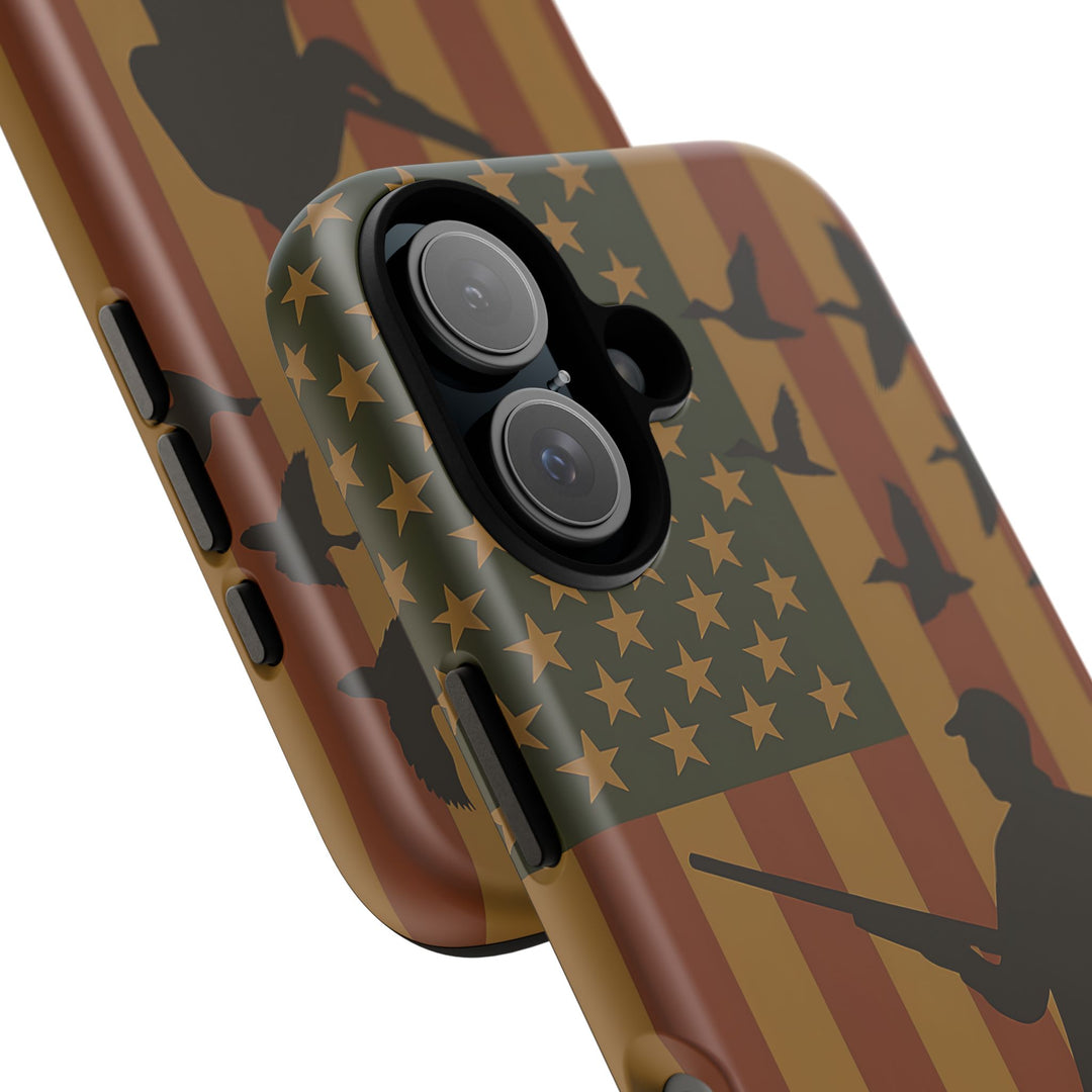 Tough Cases, Duck Hunter Patriotic Phone Case - American Flag Design, Hunting