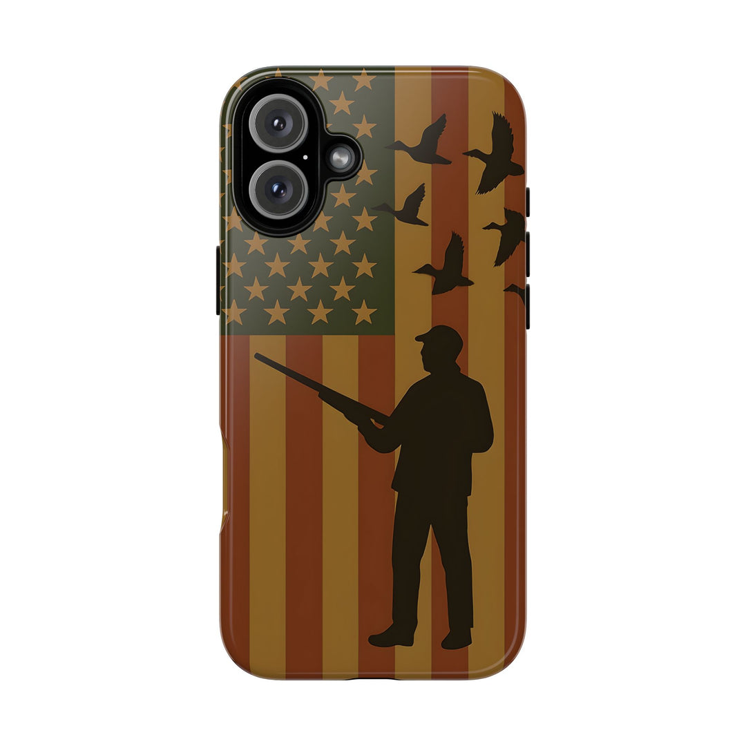 Tough Cases, Duck Hunter Patriotic Phone Case - American Flag Design, Hunting