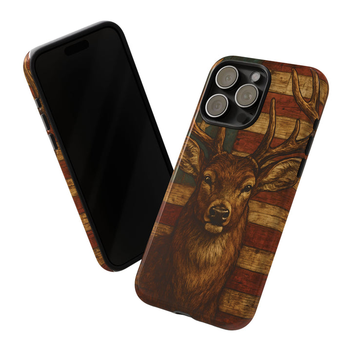 Deer Tough Cases: Patriotic Phone Case, American Flag, Wildlife Cover, Animal
