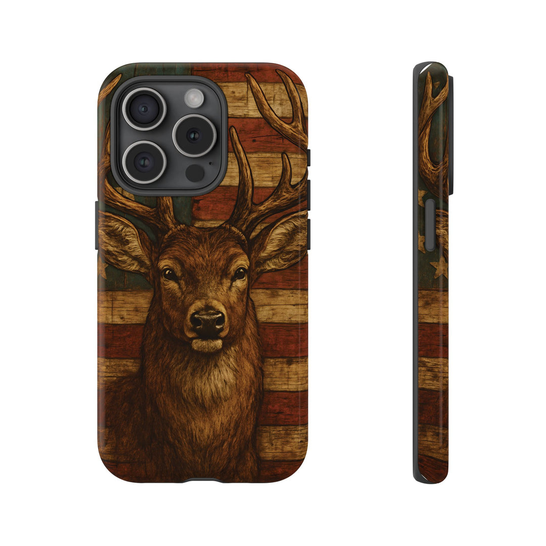 Deer Tough Cases: Patriotic Phone Case, American Flag, Wildlife Cover, Animal