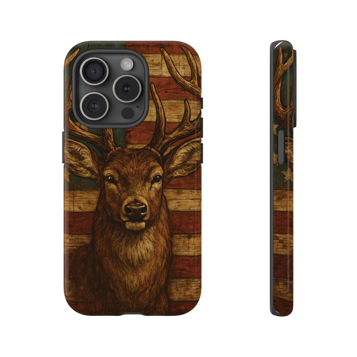 Deer Tough Cases: Patriotic Phone Case, American Flag, Wildlife Cover, Animal