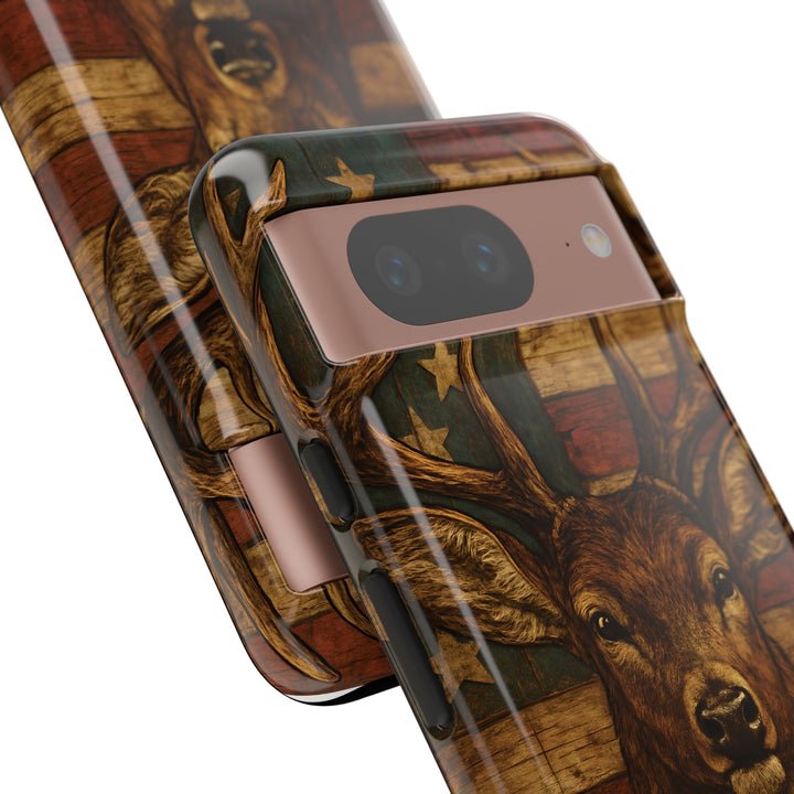 Deer Tough Cases: Patriotic Phone Case, American Flag, Wildlife Cover, Animal