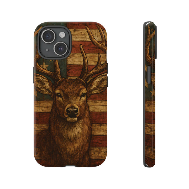 Deer Tough Cases: Patriotic Phone Case, American Flag, Wildlife Cover, Animal