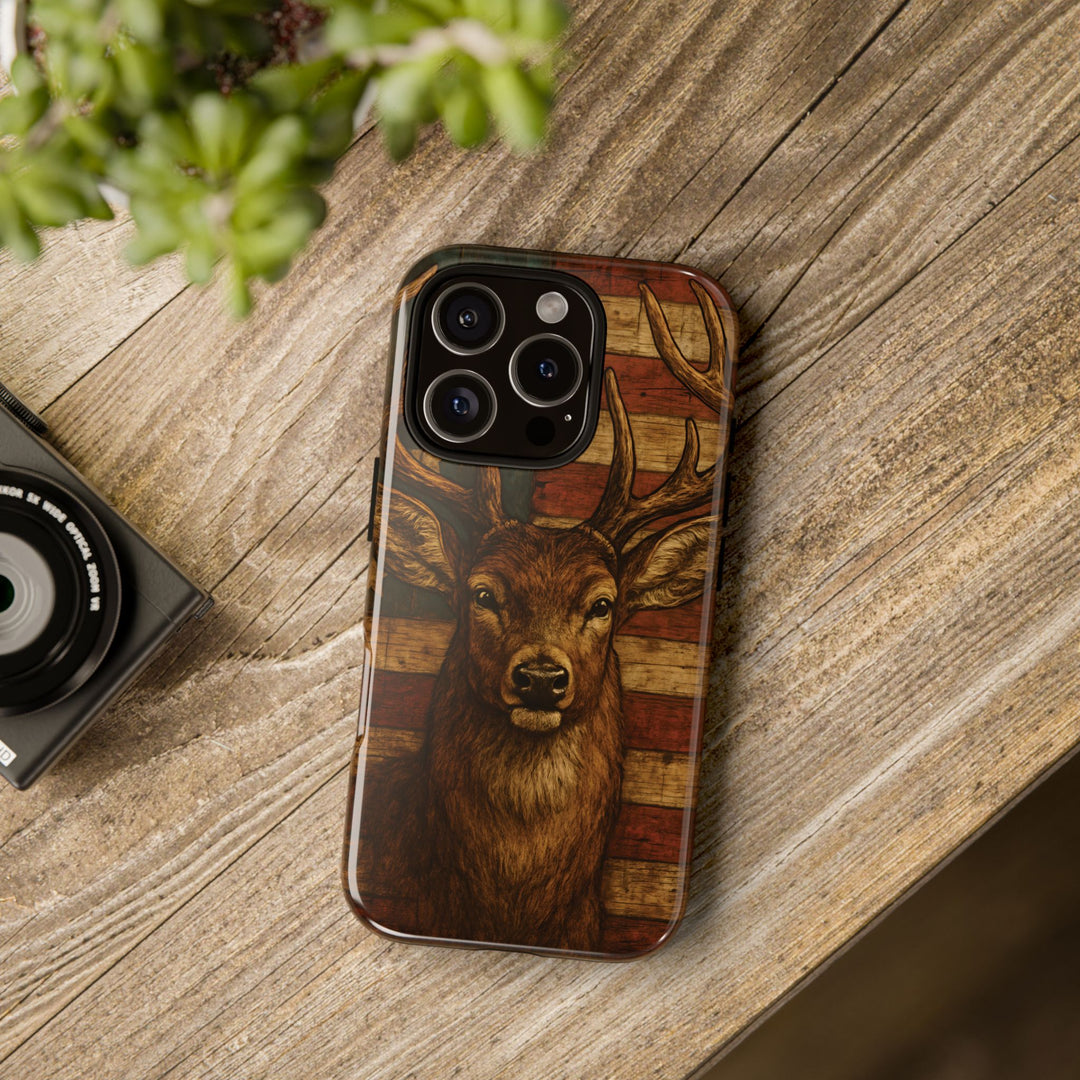 Deer Tough Cases: Patriotic Phone Case, American Flag, Wildlife Cover, Animal