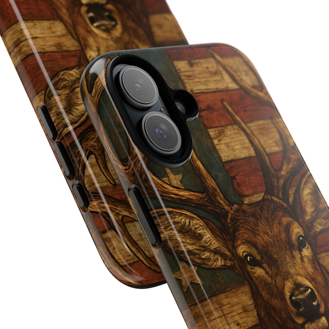 Deer Tough Cases: Patriotic Phone Case, American Flag, Wildlife Cover, Animal