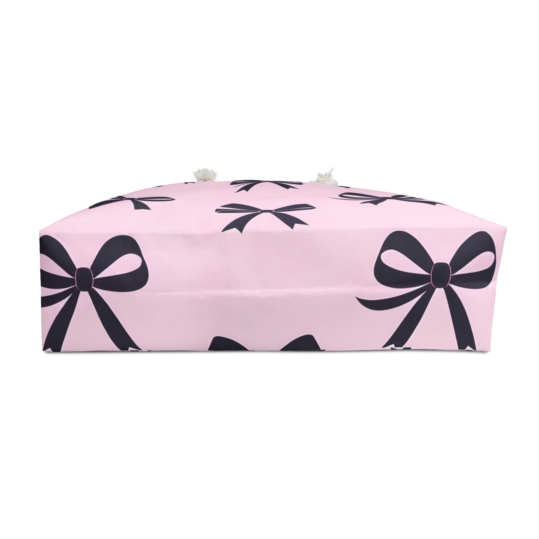 Chic Pink Bow Weekender Bag for Travel, Beach, Gym, Weekend Getaway, Gift for Her, Stylish Tote for Every Occasion
