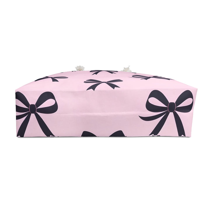 Chic Pink Bow Weekender Bag for Travel, Beach, Gym, Weekend Getaway, Gift for Her, Stylish Tote for Every Occasion