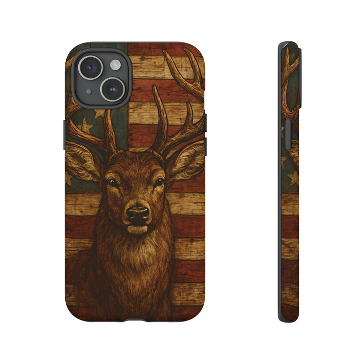 Deer Tough Cases: Patriotic Phone Case, American Flag, Wildlife Cover, Animal