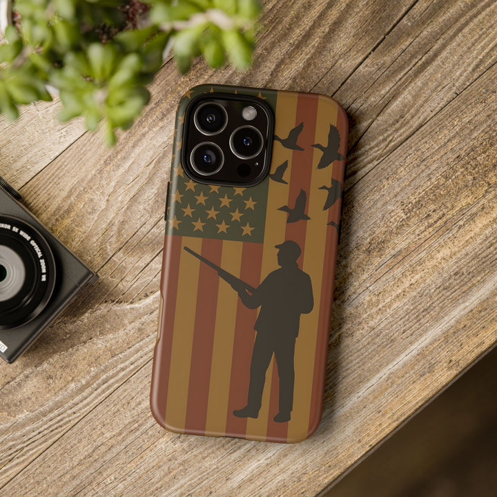 Tough Cases, Duck Hunter Patriotic Phone Case - American Flag Design, Hunting