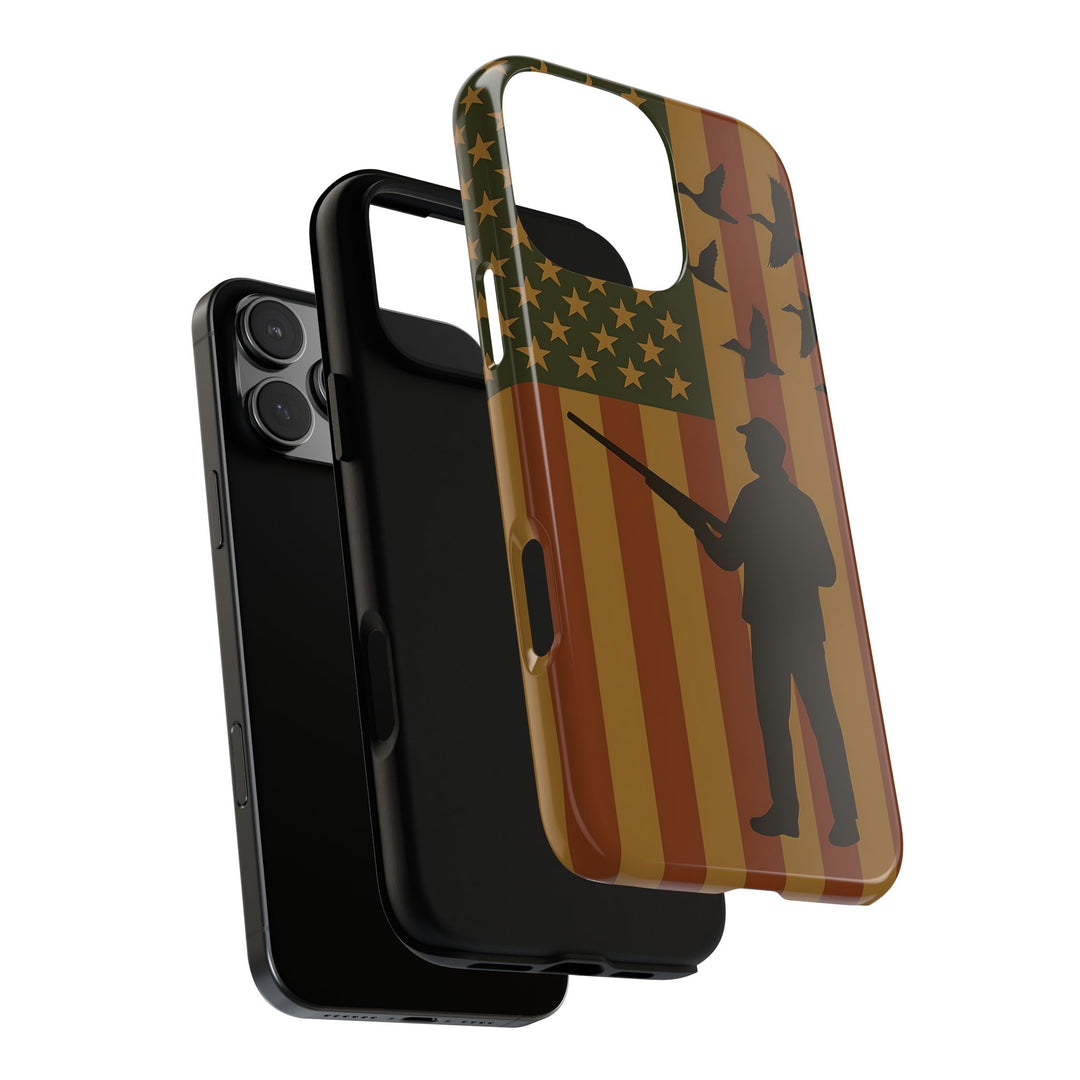 Tough Cases, Duck Hunter Patriotic Phone Case - American Flag Design, Hunting