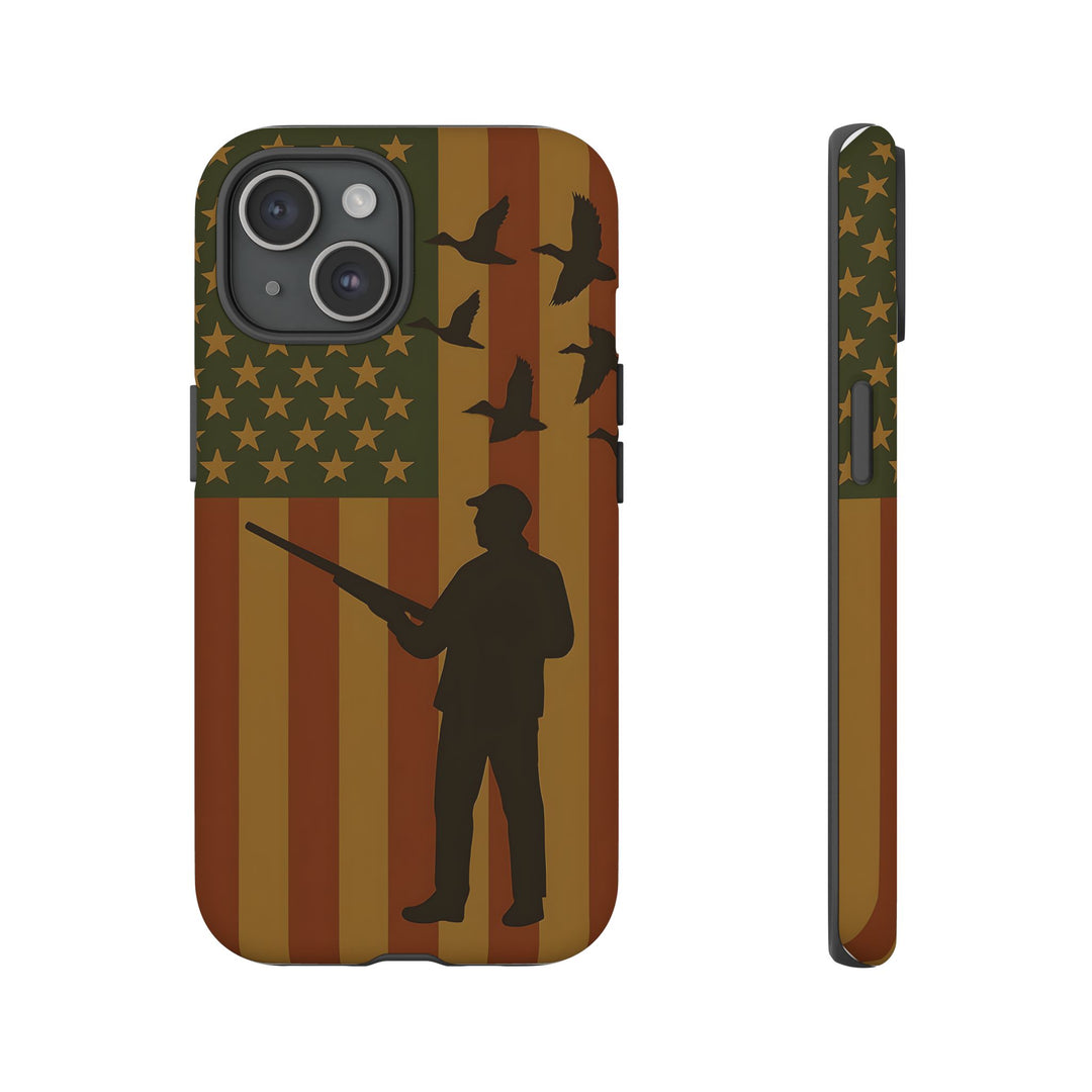 Tough Cases, Duck Hunter Patriotic Phone Case - American Flag Design, Hunting