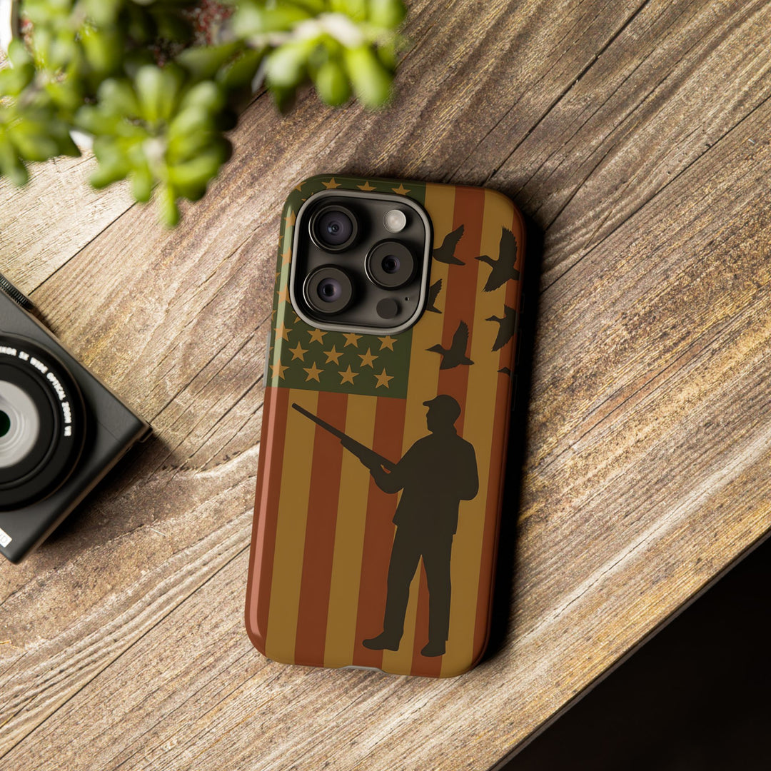 Tough Cases, Duck Hunter Patriotic Phone Case - American Flag Design, Hunting