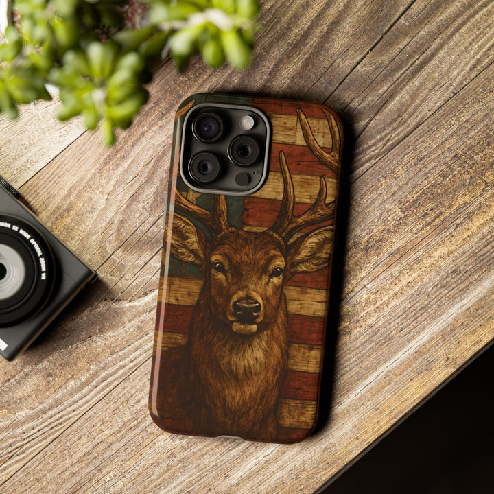 Deer Tough Cases: Patriotic Phone Case, American Flag, Wildlife Cover, Animal