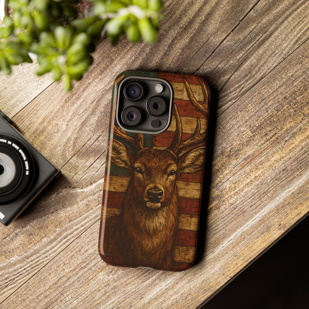 Deer Tough Cases: Patriotic Phone Case, American Flag, Wildlife Cover, Animal