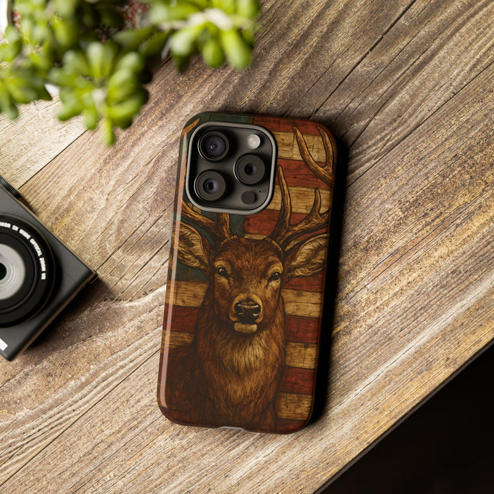 Deer Tough Cases: Patriotic Phone Case, American Flag, Wildlife Cover, Animal