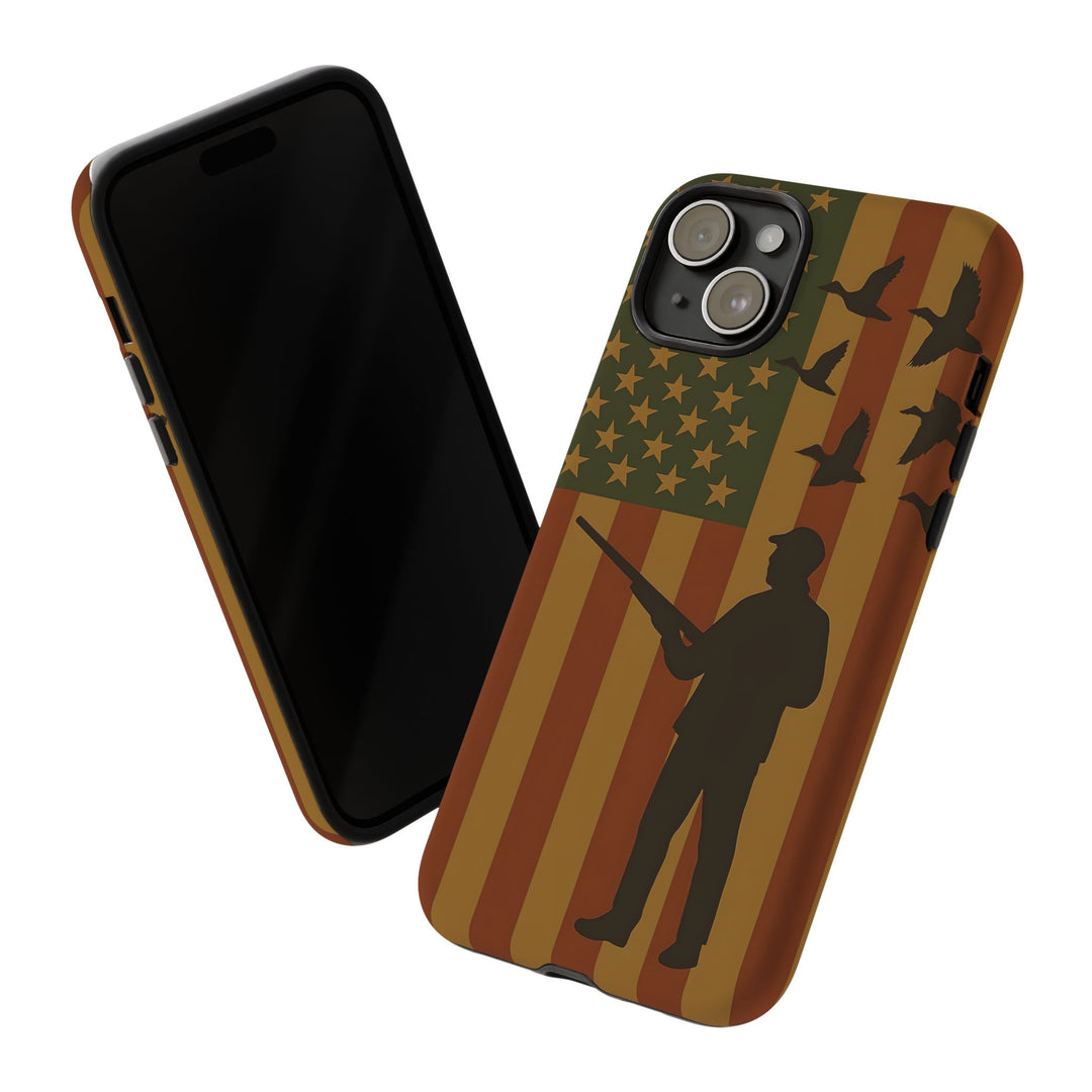 Tough Cases, Duck Hunter Patriotic Phone Case - American Flag Design, Hunting