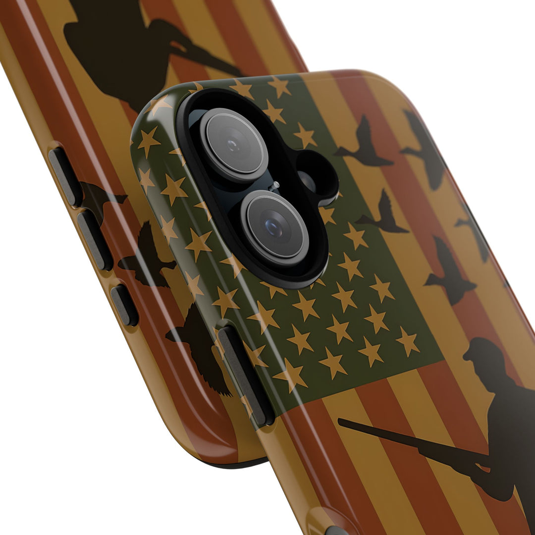 Tough Cases, Duck Hunter Patriotic Phone Case - American Flag Design, Hunting