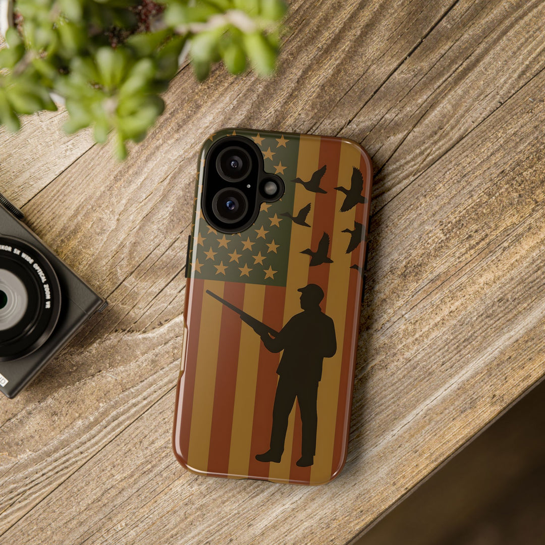 Tough Cases, Duck Hunter Patriotic Phone Case - American Flag Design, Hunting