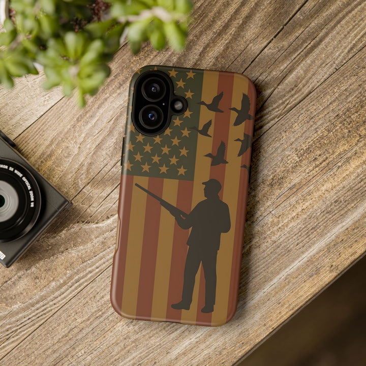 Tough Cases, Duck Hunter Patriotic Phone Case - American Flag Design, Hunting