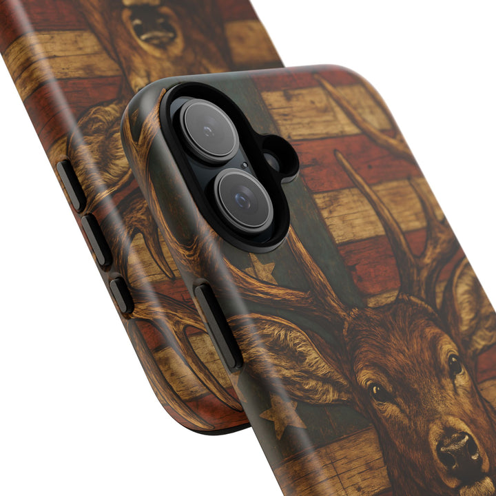 Deer Tough Cases: Patriotic Phone Case, American Flag, Wildlife Cover, Animal