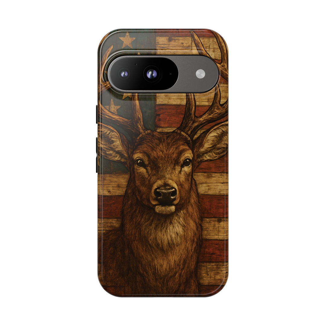 Deer Tough Cases: Patriotic Phone Case, American Flag, Wildlife Cover, Animal