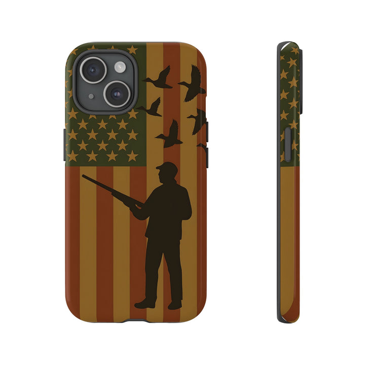 Tough Cases, Duck Hunter Patriotic Phone Case - American Flag Design, Hunting