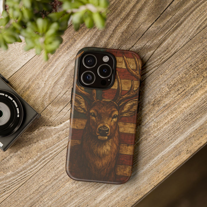 Deer Tough Cases: Patriotic Phone Case, American Flag, Wildlife Cover, Animal