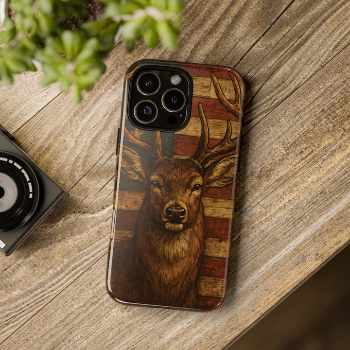 Deer Tough Cases: Patriotic Phone Case, American Flag, Wildlife Cover, Animal