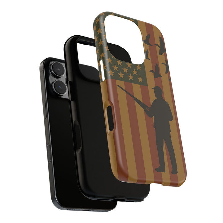 Tough Cases, Duck Hunter Patriotic Phone Case - American Flag Design, Hunting
