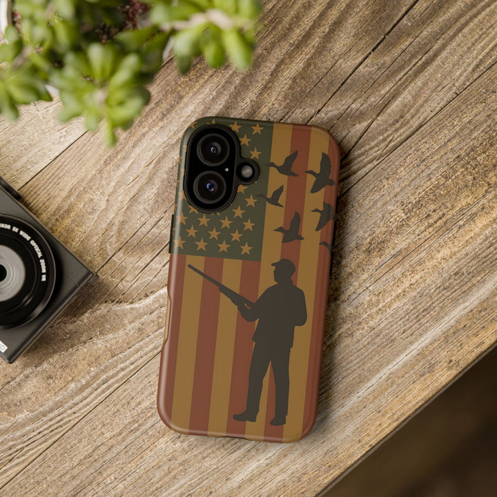 Tough Cases, Duck Hunter Patriotic Phone Case - American Flag Design, Hunting