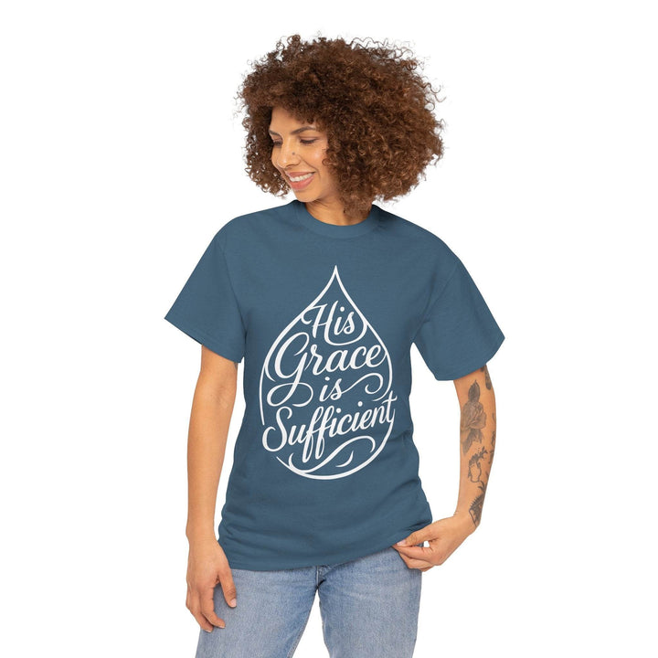 Christian Inspirational T-Shirt - His Grace Is Sufficient - Gutsy Garb
