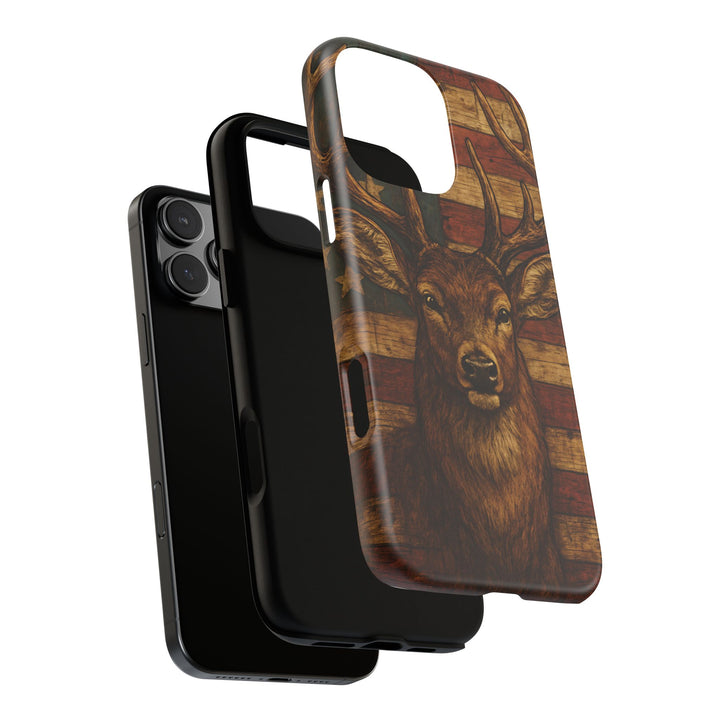 Deer Tough Cases: Patriotic Phone Case, American Flag, Wildlife Cover, Animal