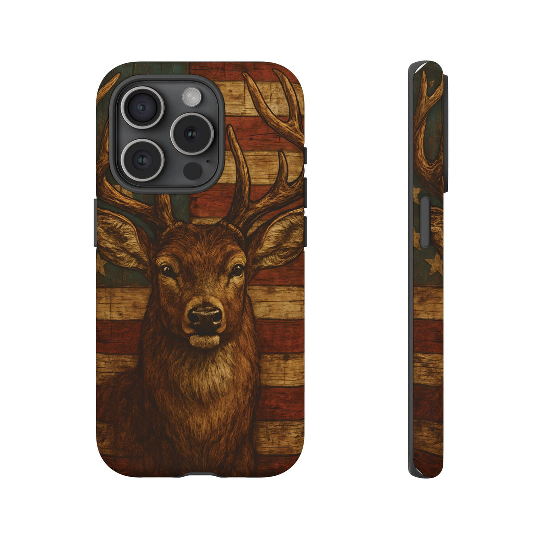 Deer Tough Cases: Patriotic Phone Case, American Flag, Wildlife Cover, Animal