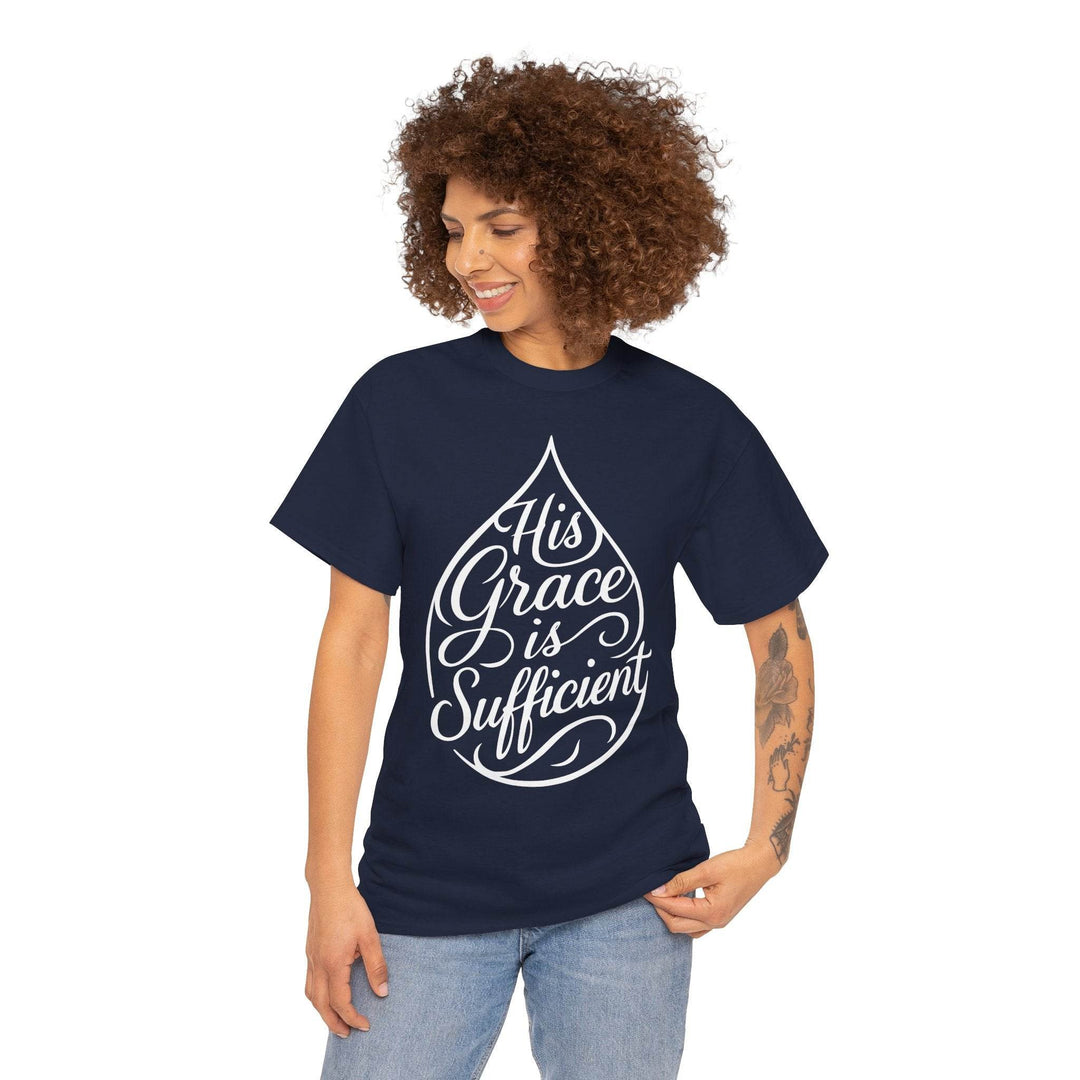 Christian Inspirational T-Shirt - His Grace Is Sufficient - Gutsy Garb