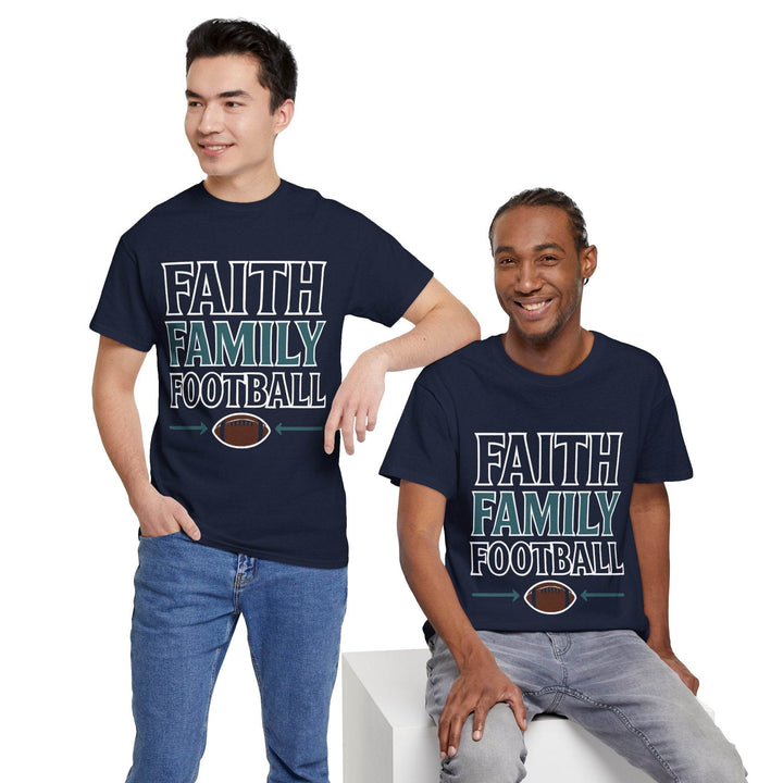 Faith Family Football Shirt Bold Tee - Gutsy Garb