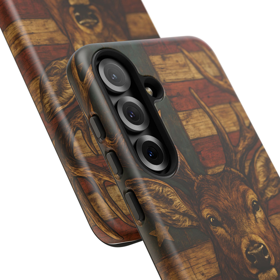 Deer Tough Cases: Patriotic Phone Case, American Flag, Wildlife Cover, Animal