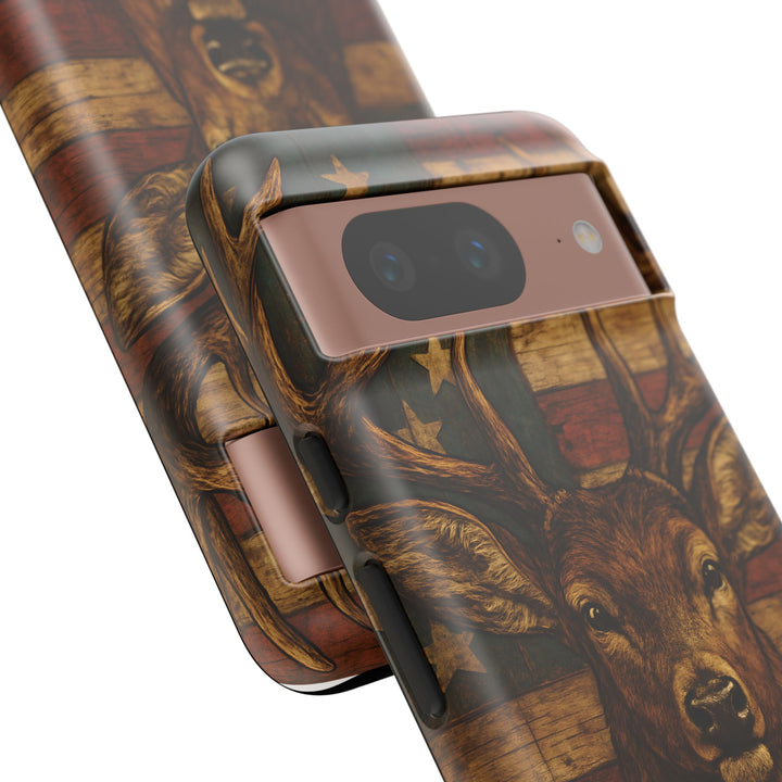 Deer Tough Cases: Patriotic Phone Case, American Flag, Wildlife Cover, Animal