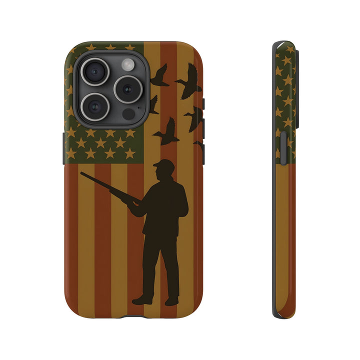 Tough Cases, Duck Hunter Patriotic Phone Case - American Flag Design, Hunting