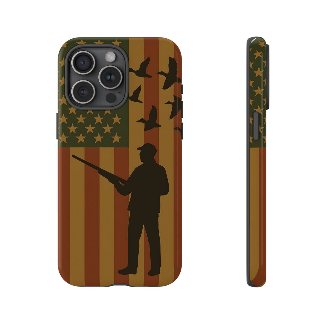 Tough Cases, Duck Hunter Patriotic Phone Case - American Flag Design, Hunting