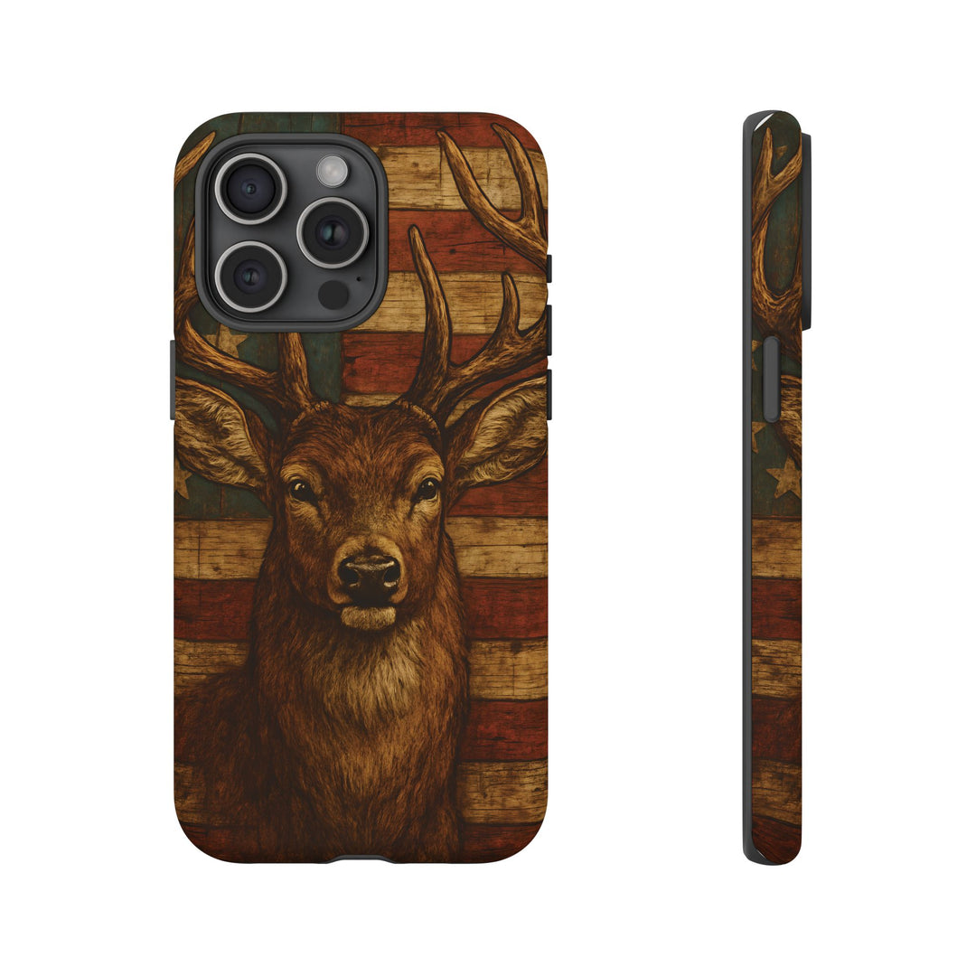 Deer Tough Cases: Patriotic Phone Case, American Flag, Wildlife Cover, Animal