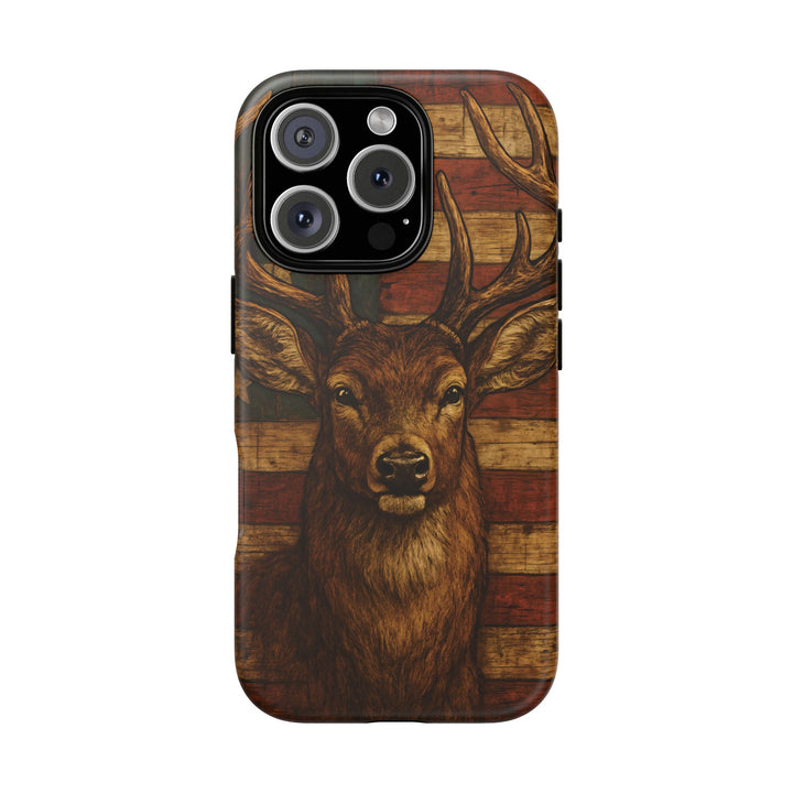 Deer Tough Cases: Patriotic Phone Case, American Flag, Wildlife Cover, Animal