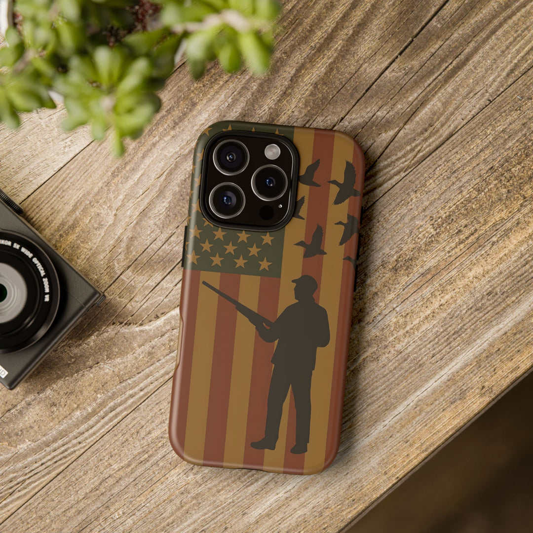Tough Cases, Duck Hunter Patriotic Phone Case - American Flag Design, Hunting