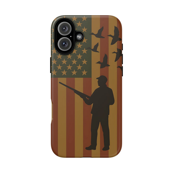 Tough Cases, Duck Hunter Patriotic Phone Case - American Flag Design, Hunting