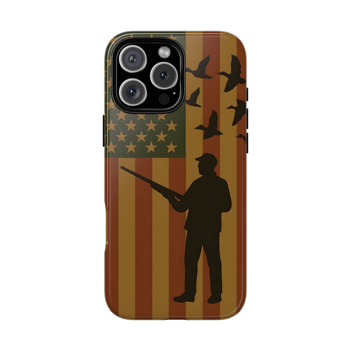 Tough Cases, Duck Hunter Patriotic Phone Case - American Flag Design, Hunting
